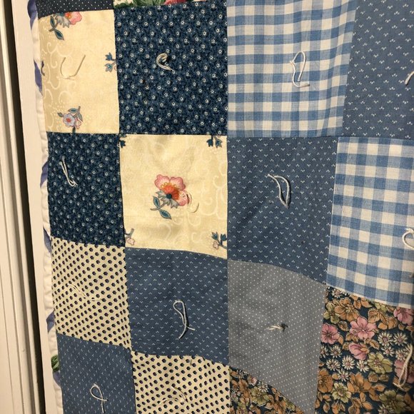 Project Linus handmade child blue quilted patchwork  blanket - Picture 8 of 10